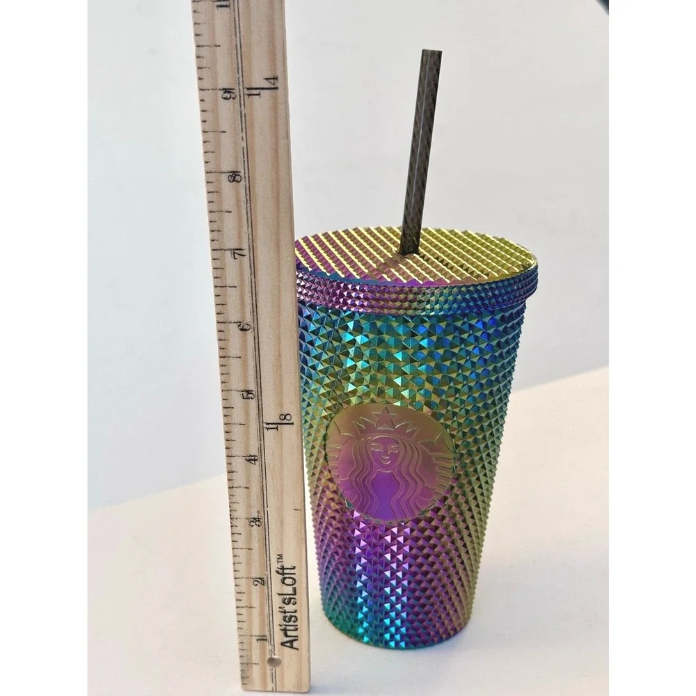 Starbucks Oil Slick Studded Tumbler 16oz Fall 2023 Rainbow Halloween Cup Coffee